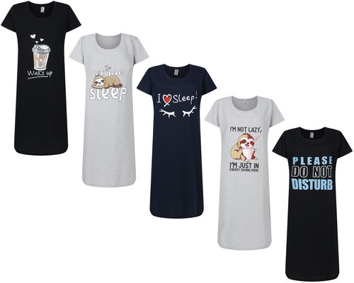 Ladies nightie short - short, sleeve