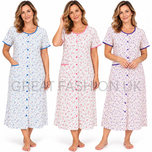 Ladies floral long nightdress - ladies,