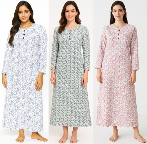 Ladies thermal nightie long - nightie,