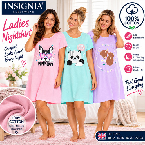 Ladies 100 cotton nightdress - ladies, 100%