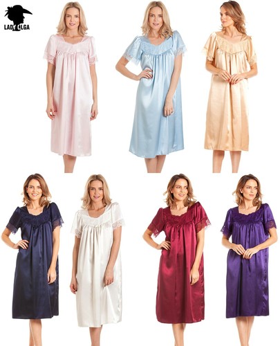 Satin lace nightie lady olga - lace,