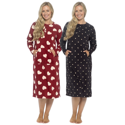 Ladies fleece nightie - nightie, long