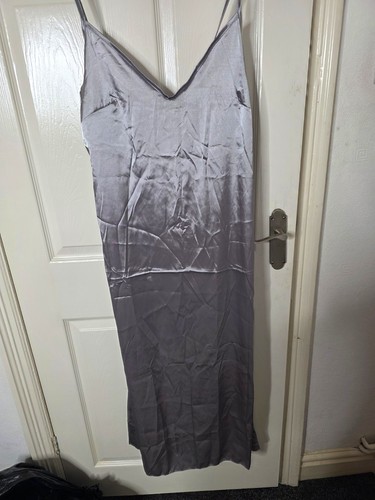 Women grey satin chemise - grey,
