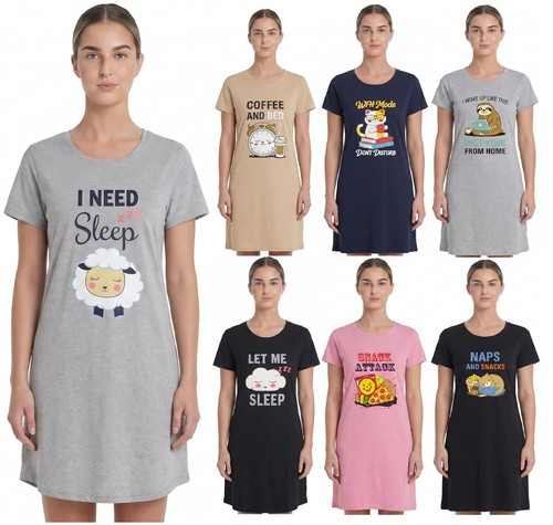 Ladies nightie short sleeve - ladies,