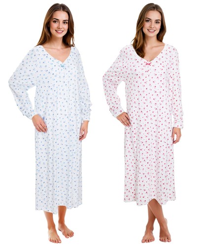 Ladies long sleeve nightie - ladies,