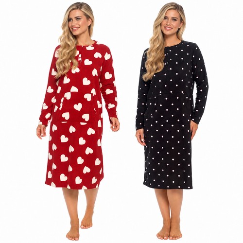 Ladies fleece nightdress - ladies,