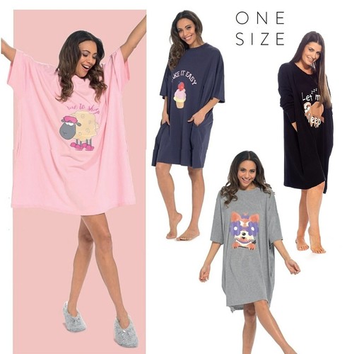 Ladies oversized sleep shirt - oversized, t-shirt