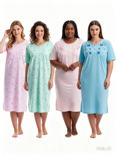 Ladies short sleeve cotton - short,